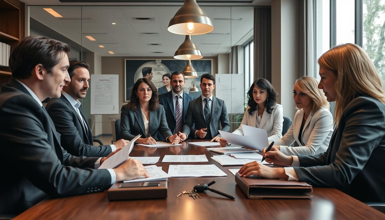 Family reviewing legal documents